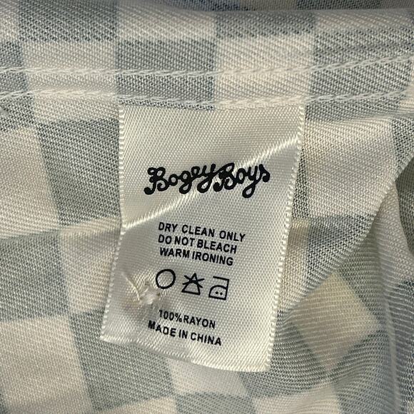 Bogey Boys by Macklemore Checkered Button Up Men's Golf Shirt Green Size XL - Picture 5 of 5